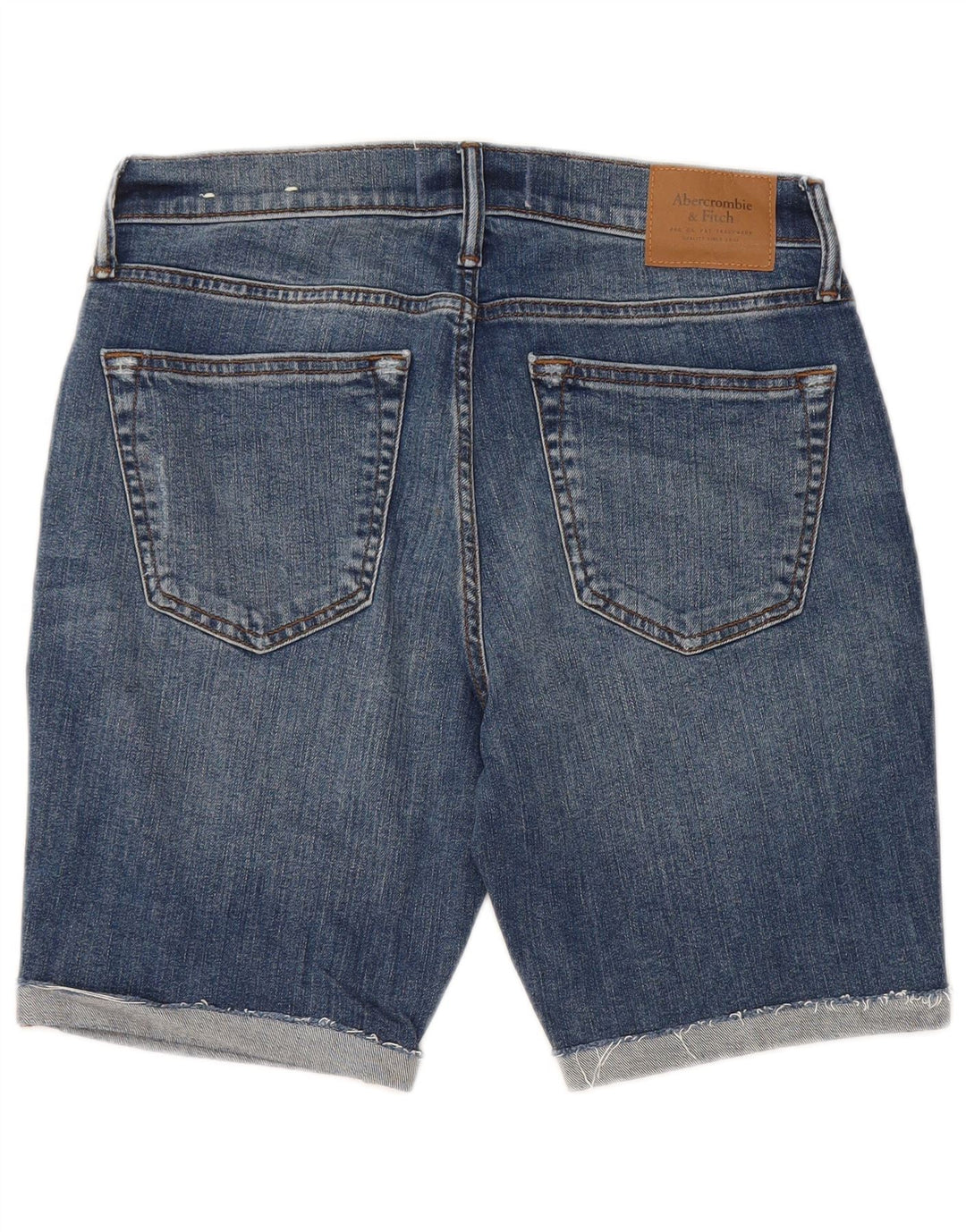 Abercrombie & Fitch Short en jean vieilli W30 en coton bleu moyen pour femme