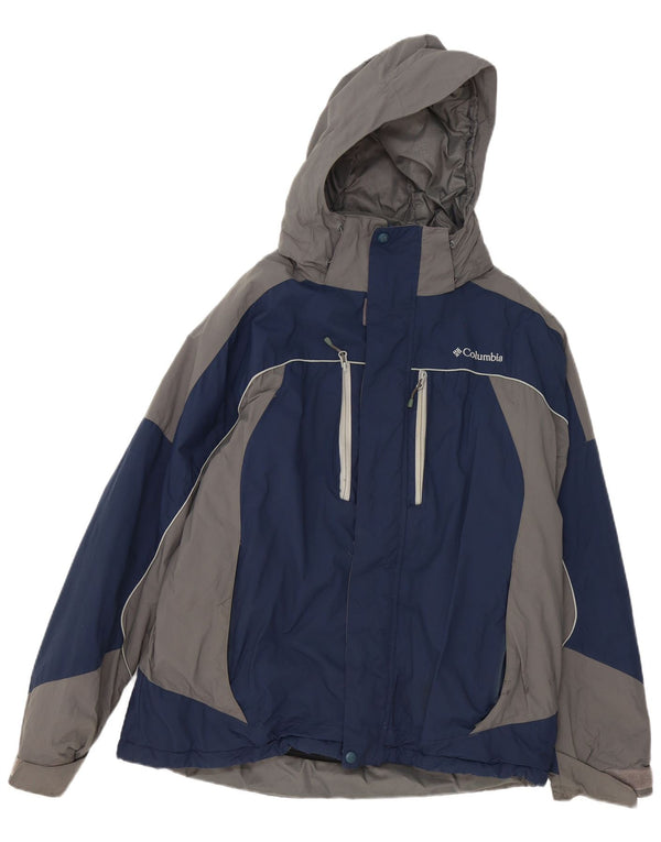 Columbia Veste de ski à capuche Omni-Shield pour homme UK 40 Large Bleu Colorblock