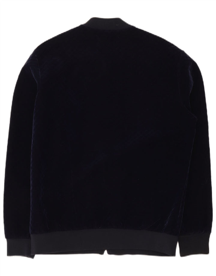 Zara Veste bomber en velours pour homme UK 40 Large Bleu marine Polyester