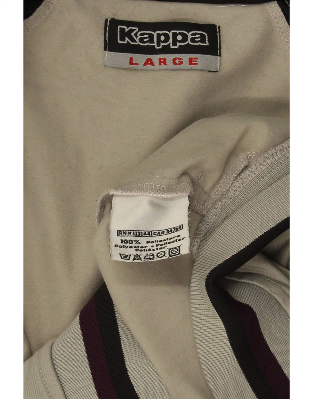 KAPPA Veste de survêtement pour homme Large Gris Colorblock Polyester