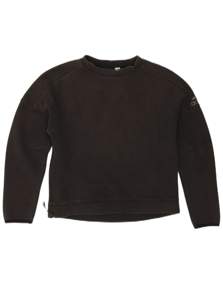 ADIDAS Sweat-shirt court graphique pour femme UK 12 Noir moyen