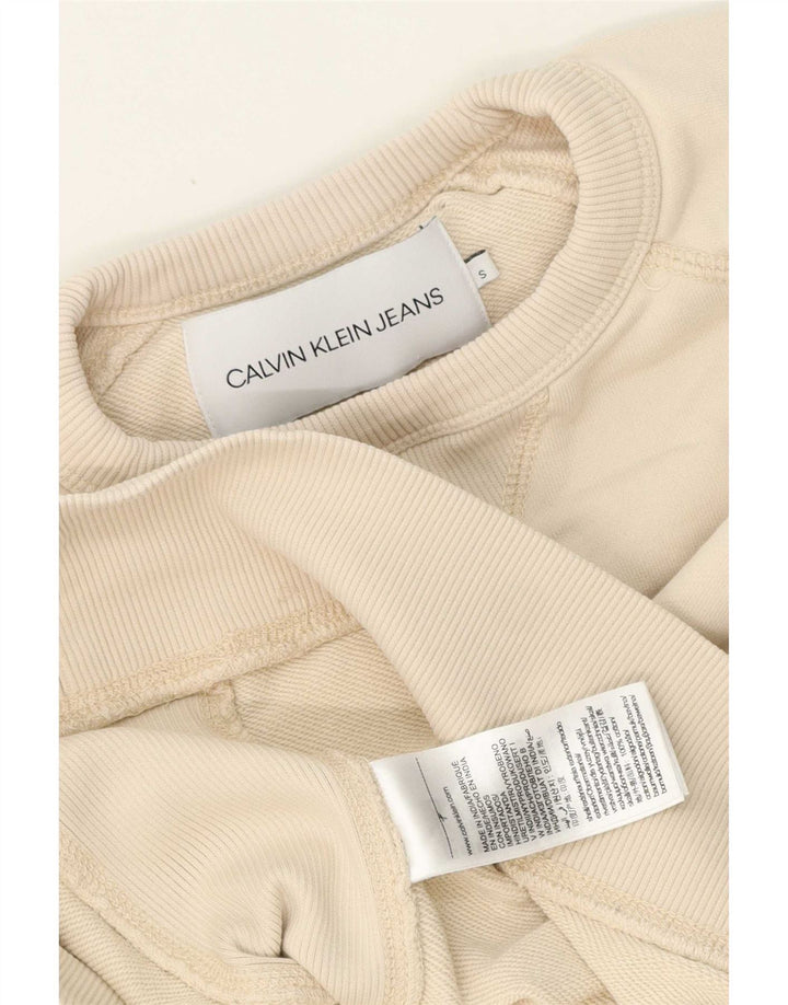 Calvin Klein Jeans Sweat-shirt pour homme en coton beige Small