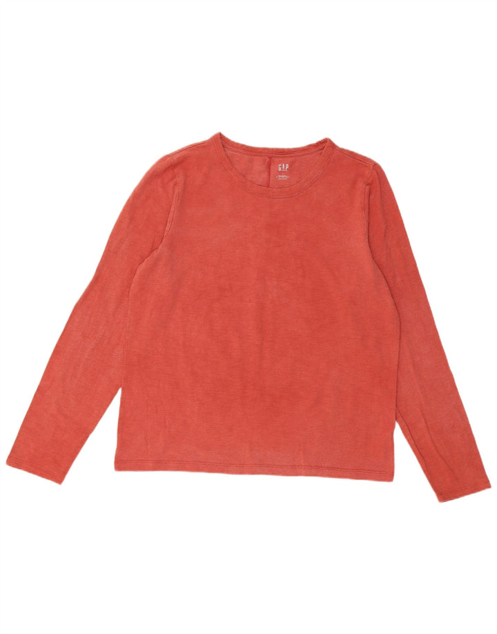 Gap Haut Femme Manches Longues UK 44 Large Rouge Coton