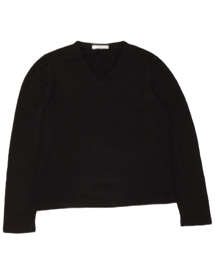 Marks & Spencer Haut court à manches longues pour femme UK 14 Acrylique noir moyen