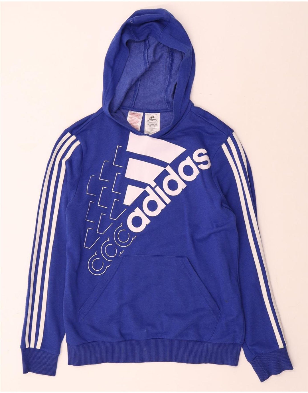 ADIDAS Pull à capuche graphique pour garçon 13-14 ans Bleu Coton