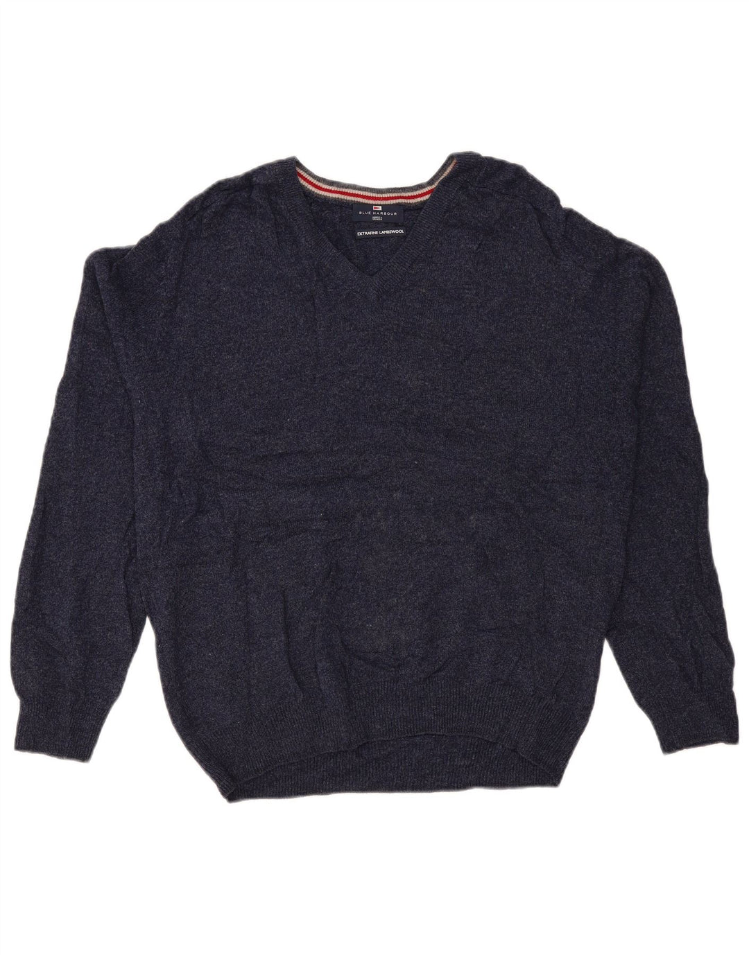 Marks & Spencer Pull à col en V Blue Harbor pour hommes, grand bleu marine