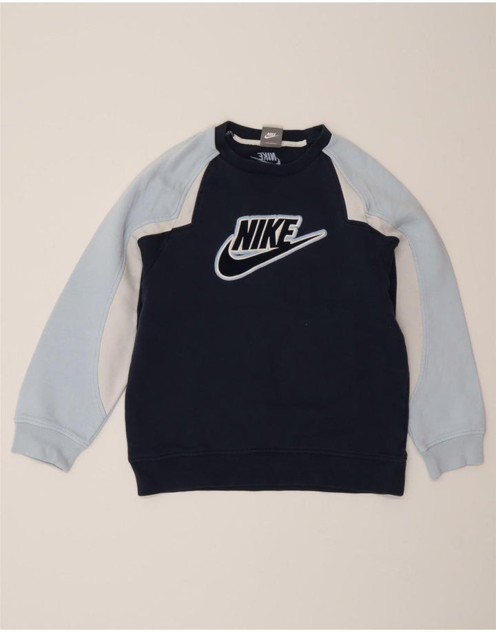 Nike Sweat-shirt pour garçon 10-11 ans Bleu marine moyen Colourblock