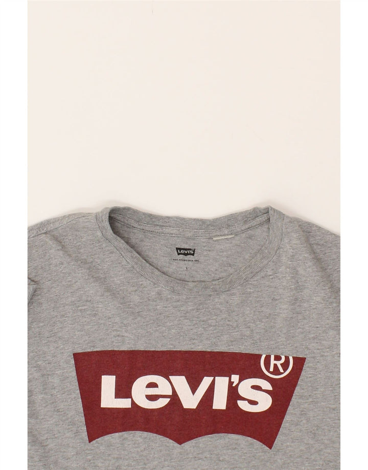 LEVI'S Mens Graphic T-Shirt Top Large Grey Vintage Levi's and Second-Hand Levi's from Messina Hembry 