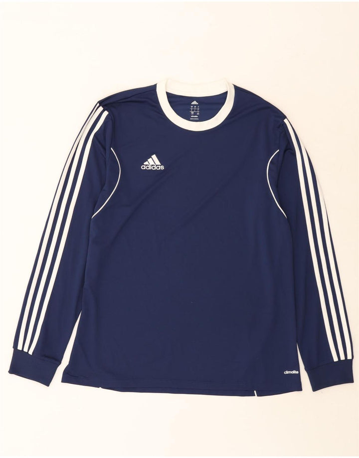 Adidas Hommes Climalite Haut À Manches Longues Grand Bleu Marine Polyester