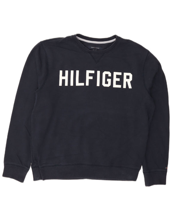 Tommy Hilfiger Sweat-shirt graphique pour homme en coton bleu marine Taille L