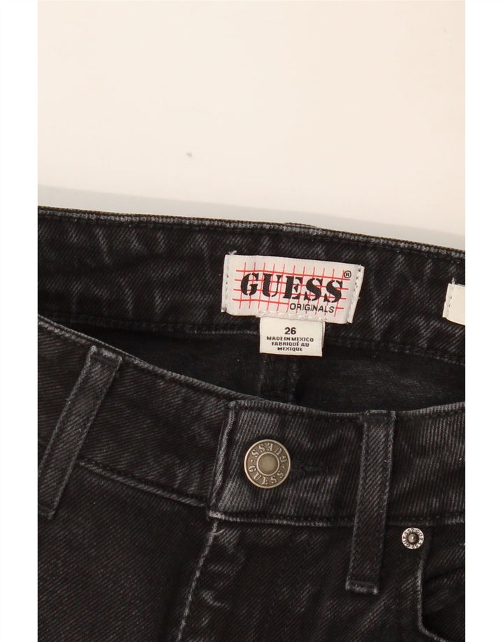GUESS Jean droit taille haute pour femme W26 L26 Noir