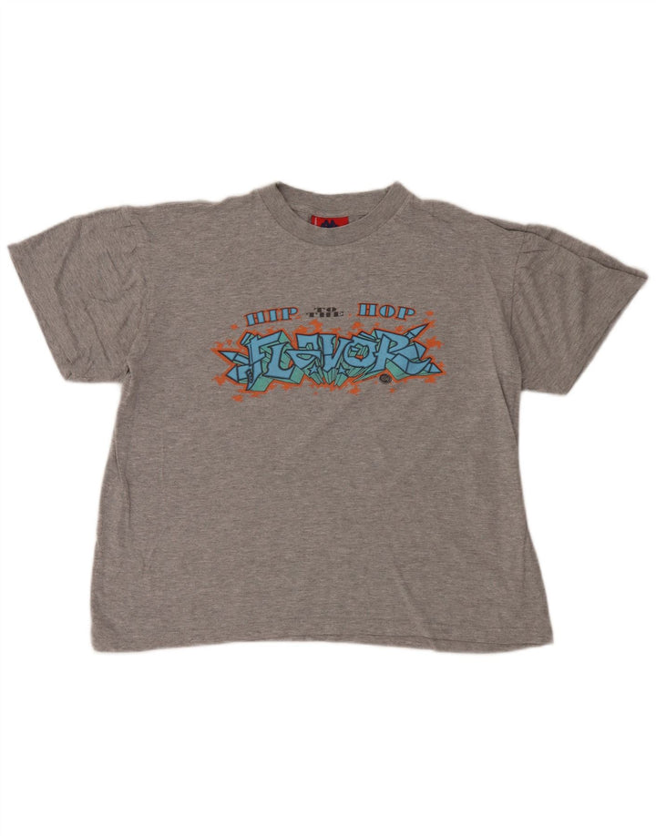 Kappa T-shirt graphique pour femme UK 14 Gris moyen Coton