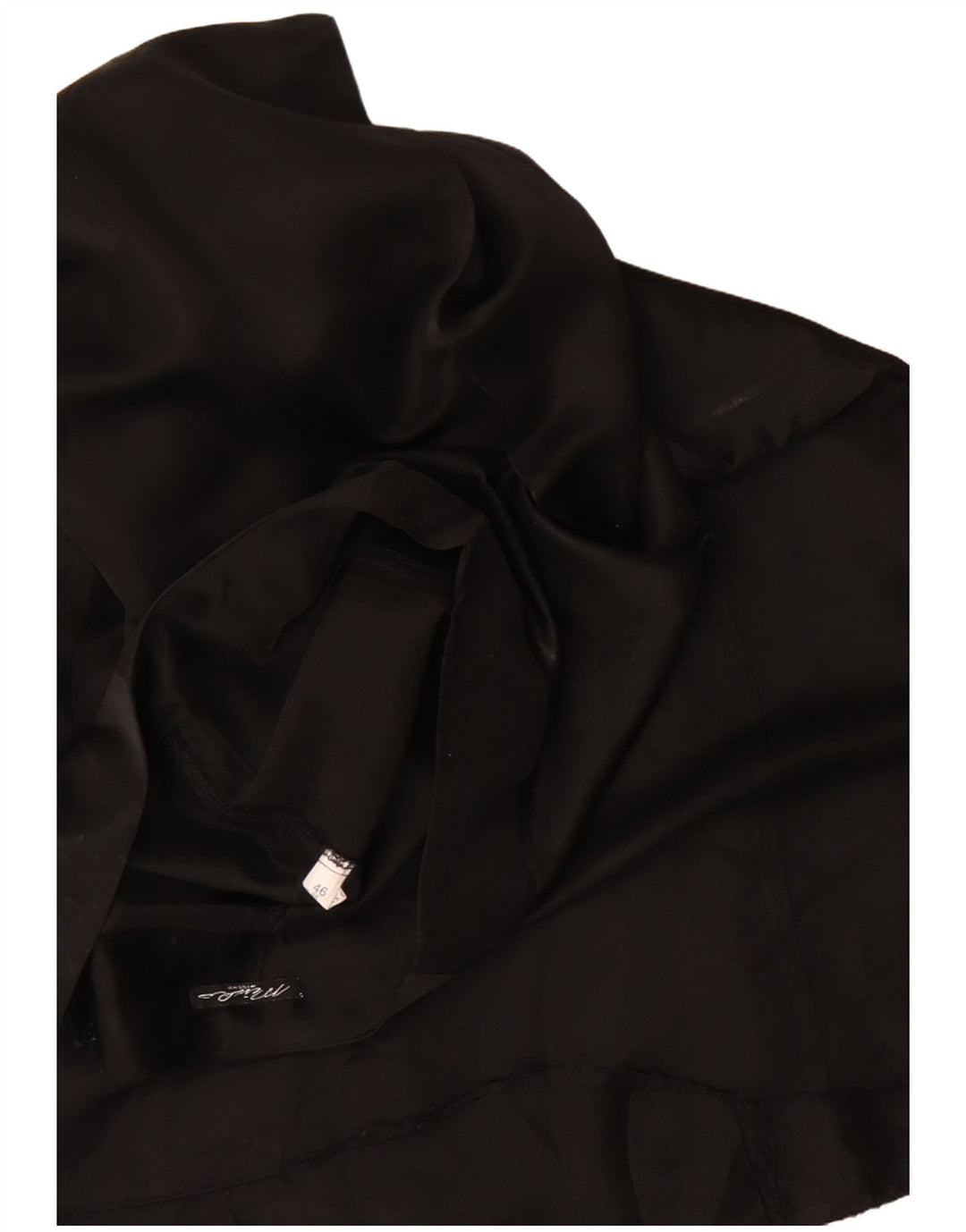 vintage Femme Maxi A-Line Jupe IT 46 Large W32 Noir Soie Classique