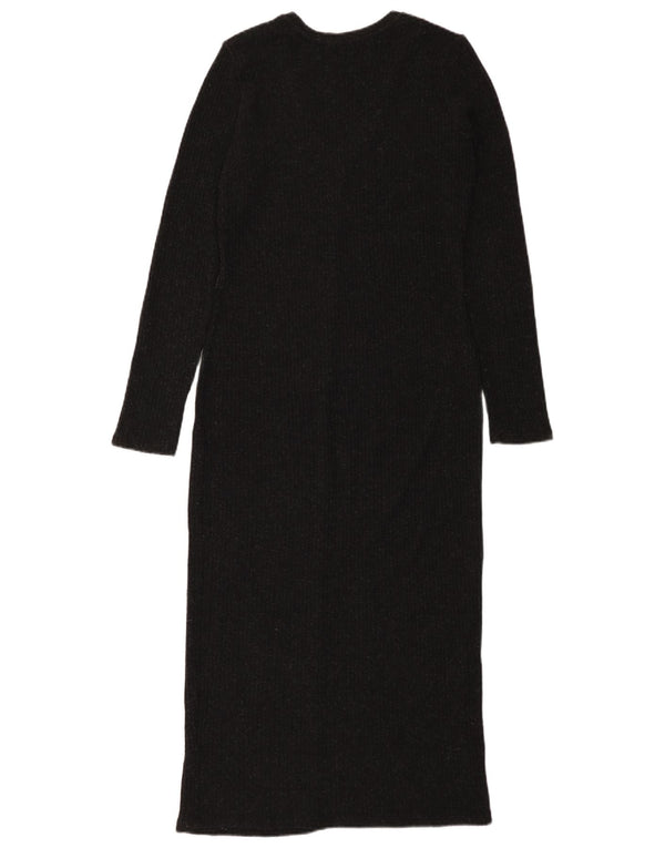 Zara Robe pull à manches longues pour femme UK 10 Small Noir