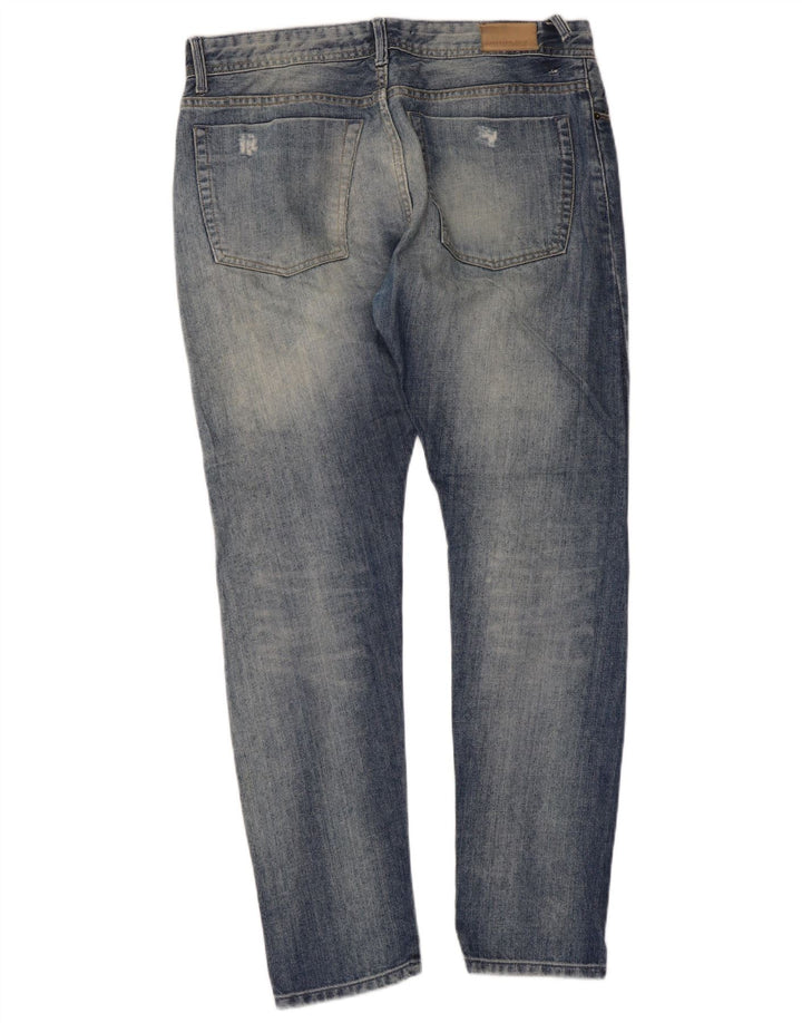 Zara Jean slim effet vieilli pour femme EU 42 Large W32 L30 Bleu