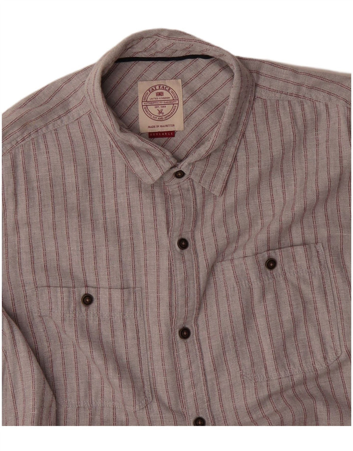FAT FACE Mens Shirt 3XL Grey Striped Cotton
