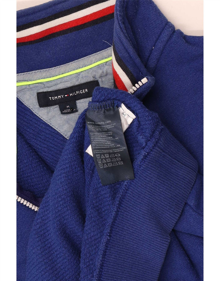 Tommy Hilfiger Sweat-shirt à col zippé pour homme en coton bleu moyen
