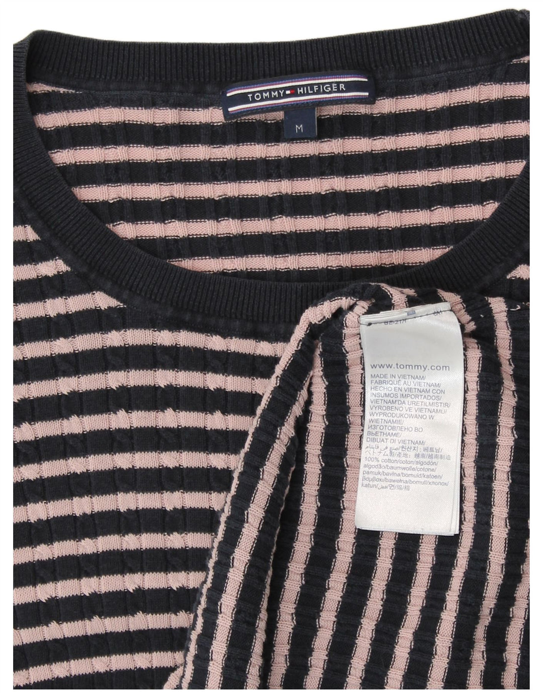 TOMMY HILFIGER Haut à manches longues pour femme UK 14 Medium Navy Blue Preppy