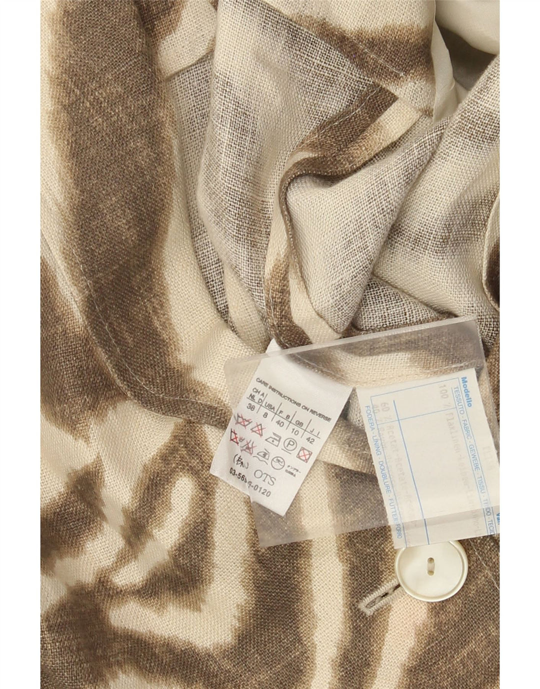 vintage Femmes Surdimensionné 3/4 Manches Blazer Veste UK 10 Petit Brun