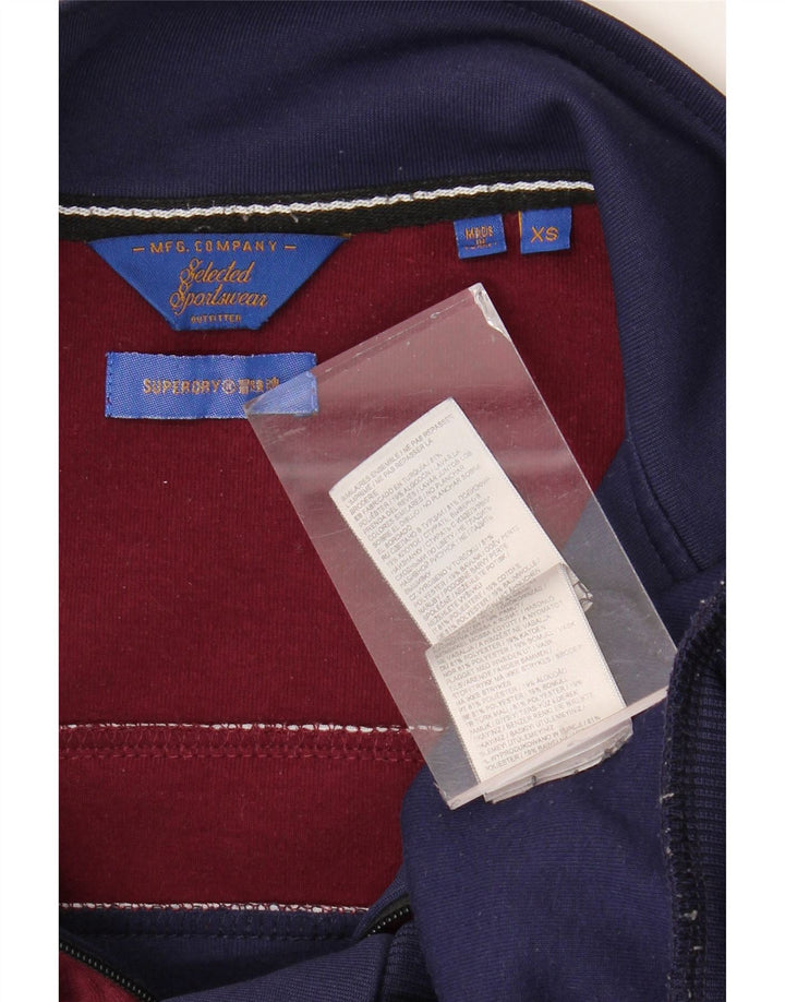 SUPERDRY Veste de Survêtement Homme XS Bleu Marine Colorblock Polyester