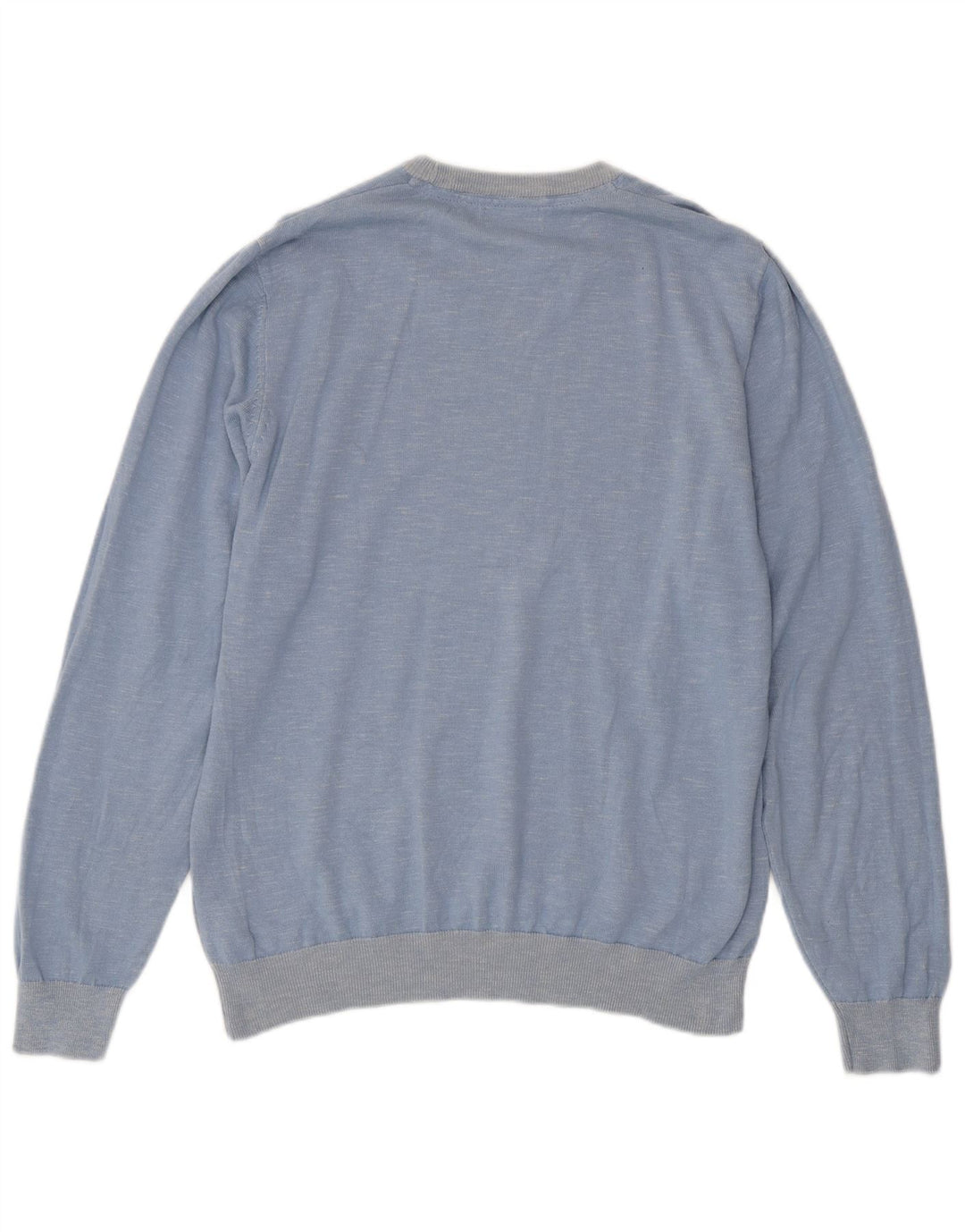 Marks & Spencer Pull à col rond pour homme, grand, bleu moucheté