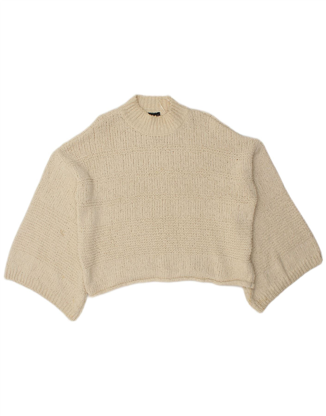 Topshop Pull surdimensionné à col roulé pour femme UK 8 Small Blanc cassé