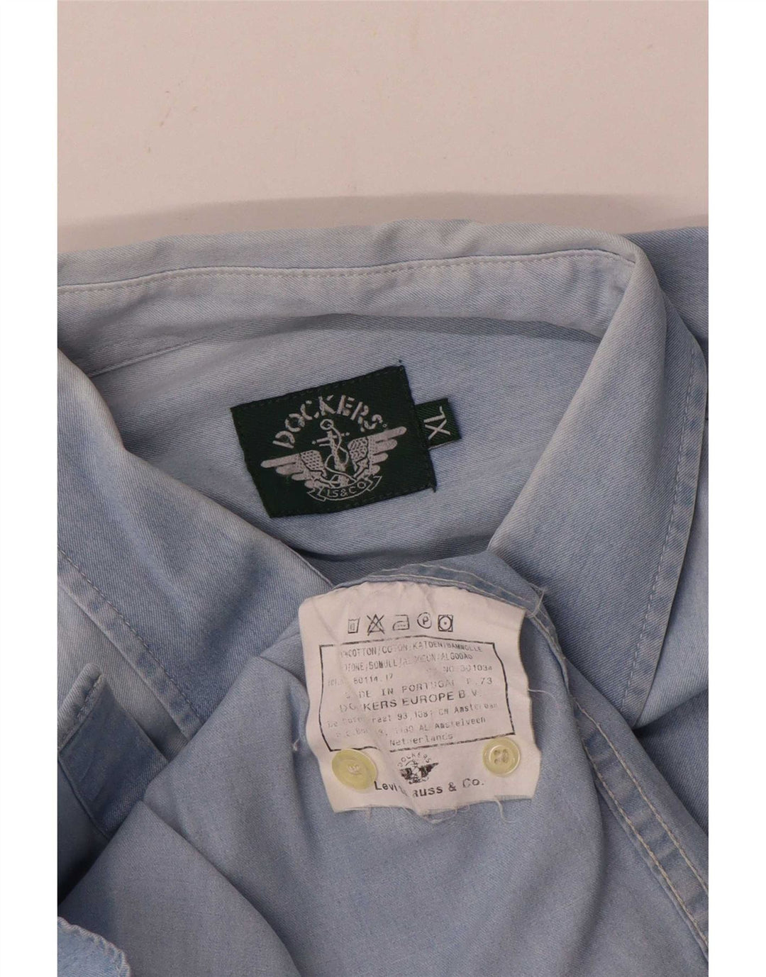 Dockers Chemise Homme XL Bleu Coton