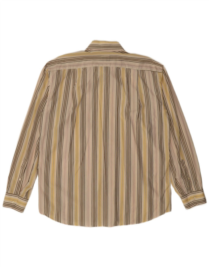 Roccobarocco Chemise Homme Taille 42 16 1/2 Grand Rayé Jaune