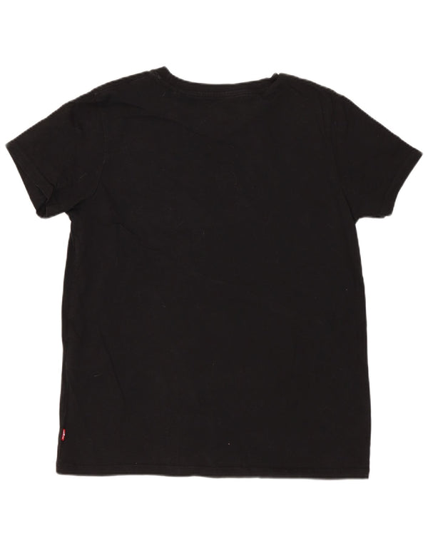 Levi's T-Shirt Graphique Femme UK 10 Petit Noir Coton
