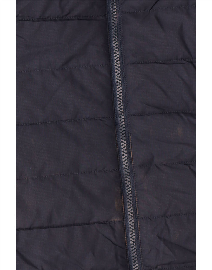 Jack Wolfskin Manteau rembourré à capuche pour femme UK 8/10 Small Bleu marine Polyester