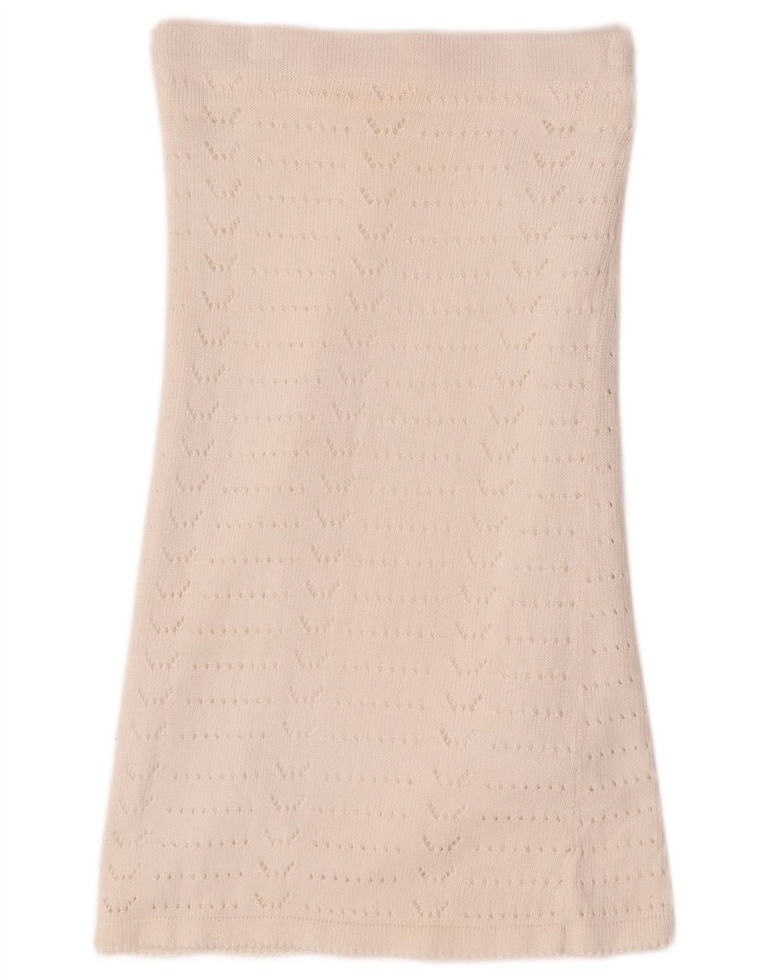 VINTAGE Jupe trapèze en tricot pour femme W28 Blanc moyen