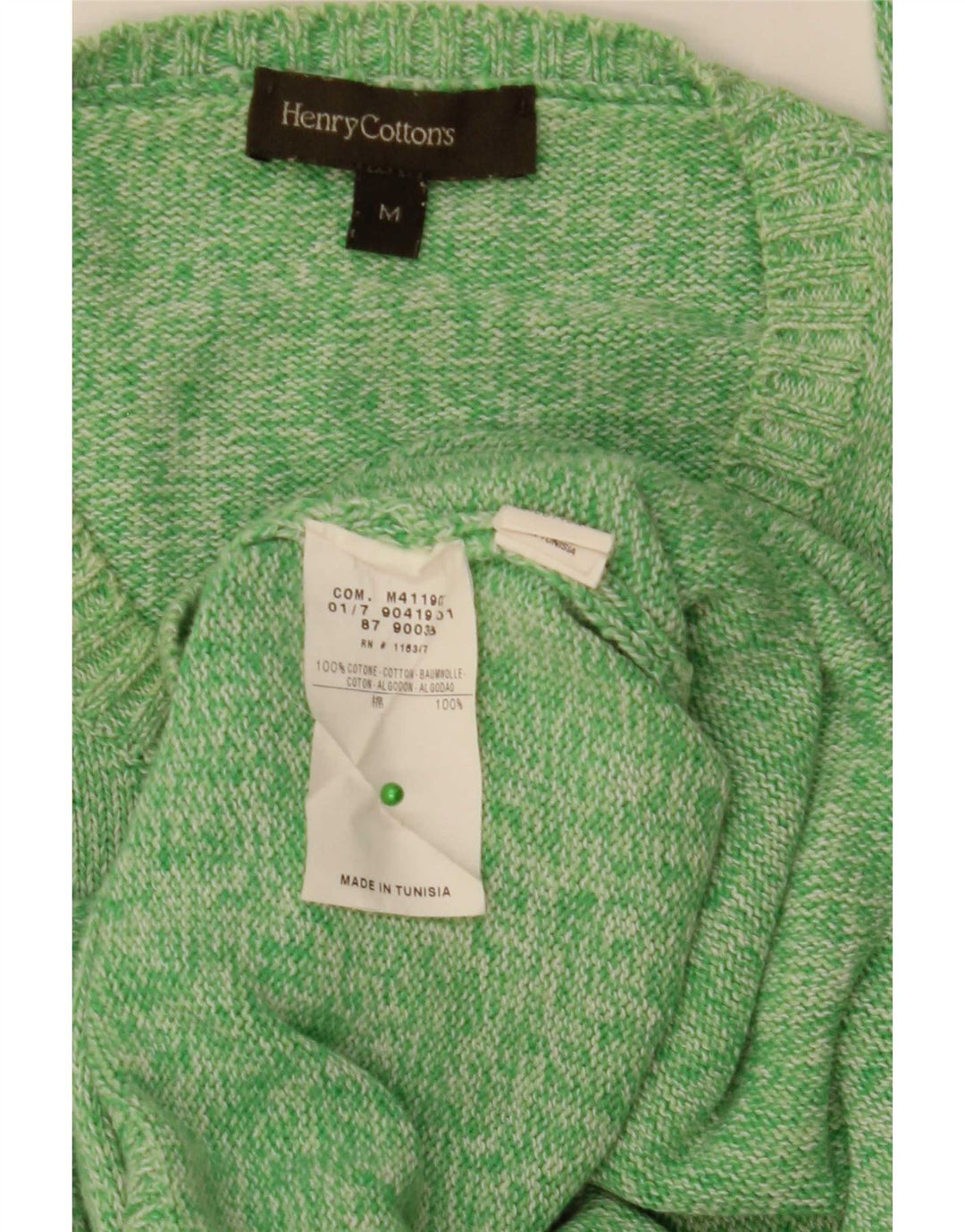 Henry Cottons Pull Col Rond Homme Vert Moyen Coton