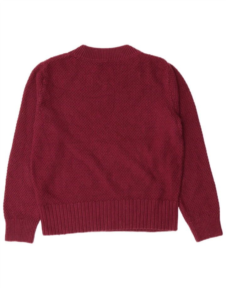 Marks & Spencer Pull court à col rond pour femme UK 8 Small Maroon