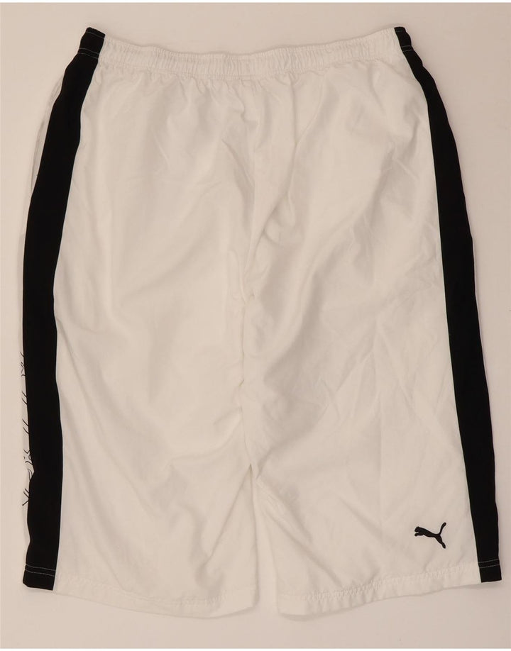 Puma Short de Sport Graphique XL Homme Blanc Colorblock Polyester