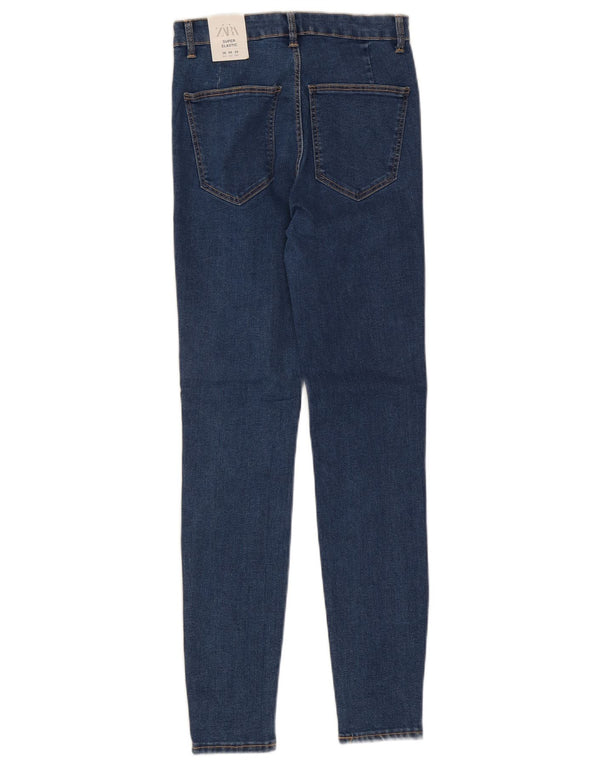 Zara Jean skinny femme EU 38 Small W28 L28 Bleu Coton