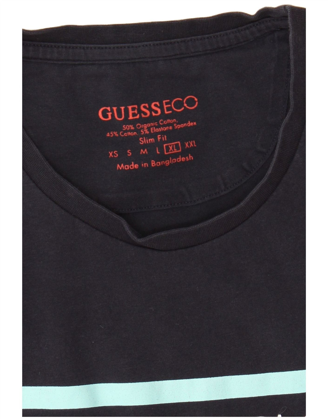 Guess Hommes Slim Fit Graphic T-Shirt Top XL Bleu Marine Coton