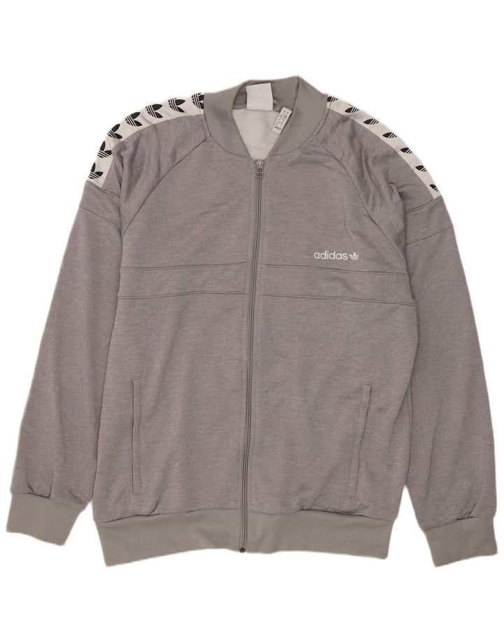 ADIDAS Veste de survêtement graphique pour hommes, grand, gris, color block, polyester