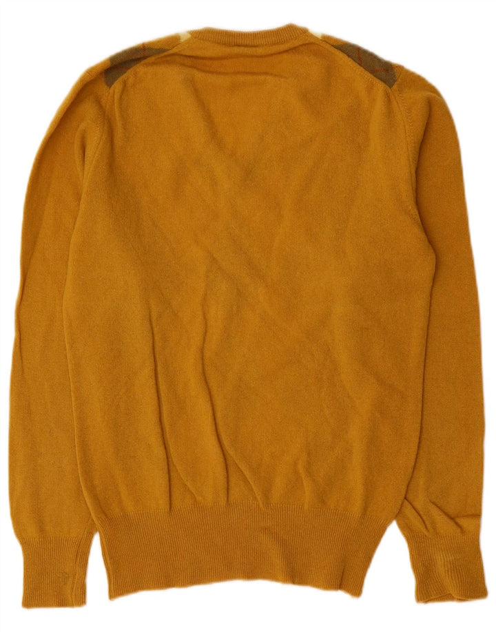 Cutty Sark Pull col V pour homme en laine jaune à losanges/diamants
