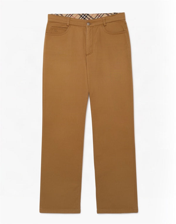 Burberry Pantalon décontracté droit pour femme EU 40 Medium W28 L27 Coton marron