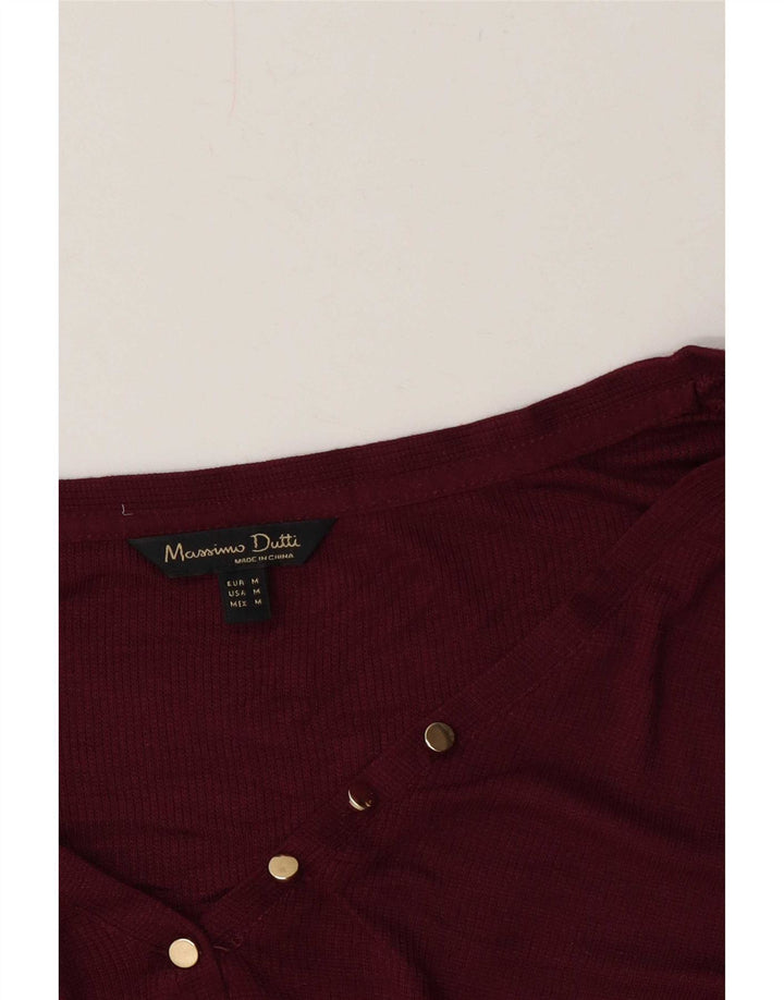 Massimo Dutti Haut à manches longues pour femme UK 12 Medium Burgundy