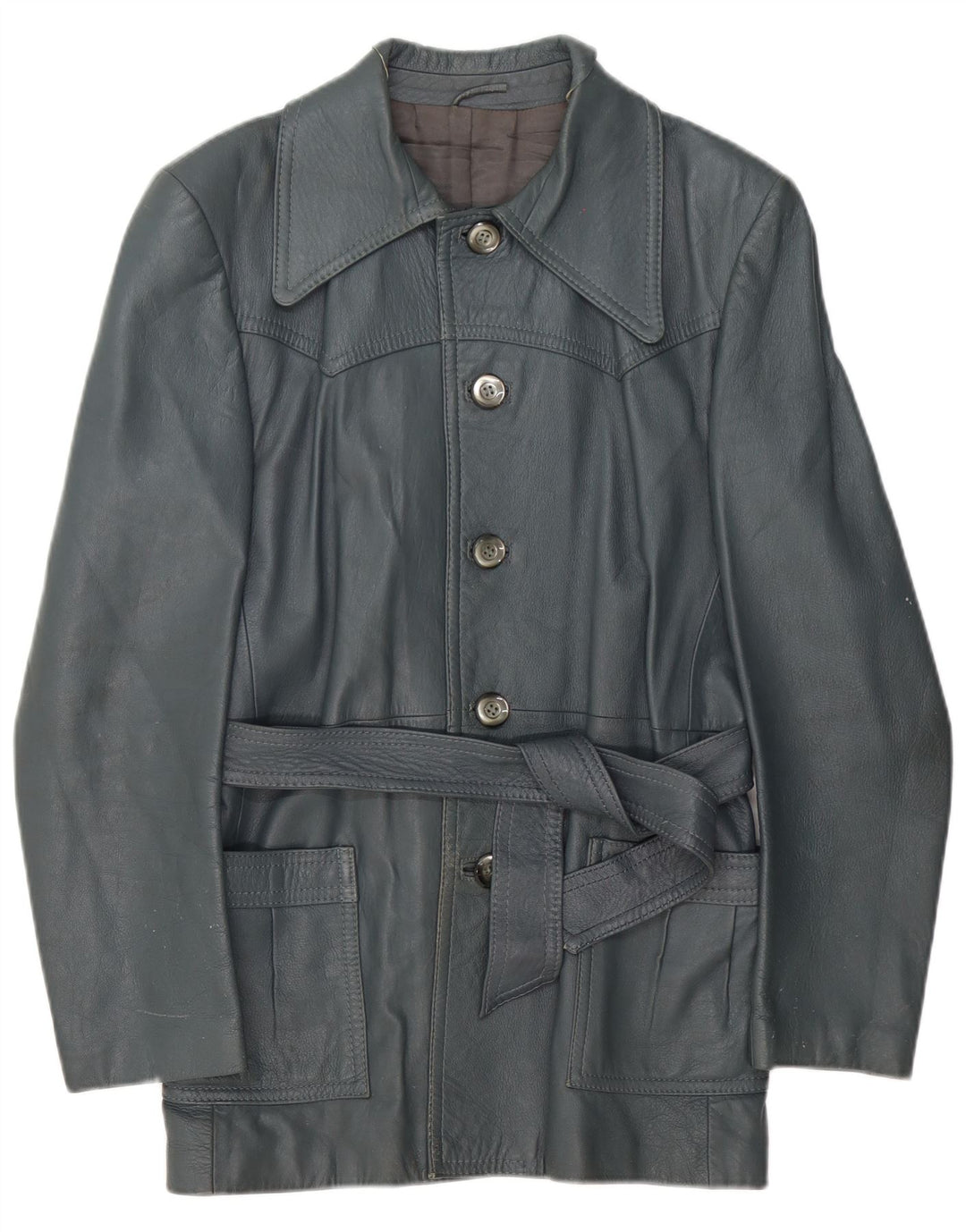 Vincent Veste en Cuir Femme IT 52 2XL Cuir Bleu