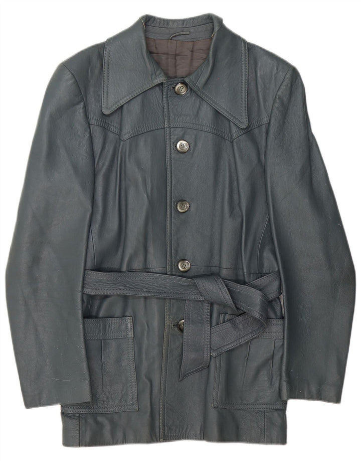 Vincent Veste en Cuir Femme IT 52 2XL Cuir Bleu