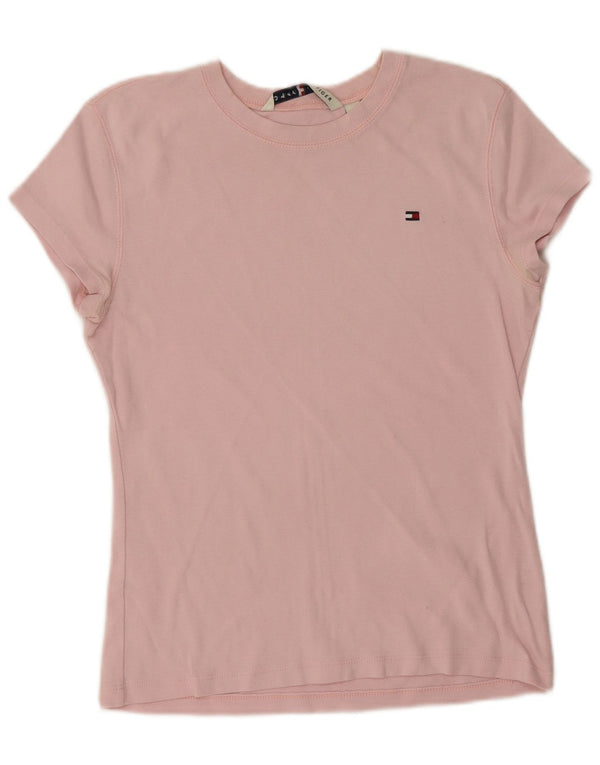 Tommy Hilfiger Womens T-Shirt Top UK 14 Large Pink Cotton
