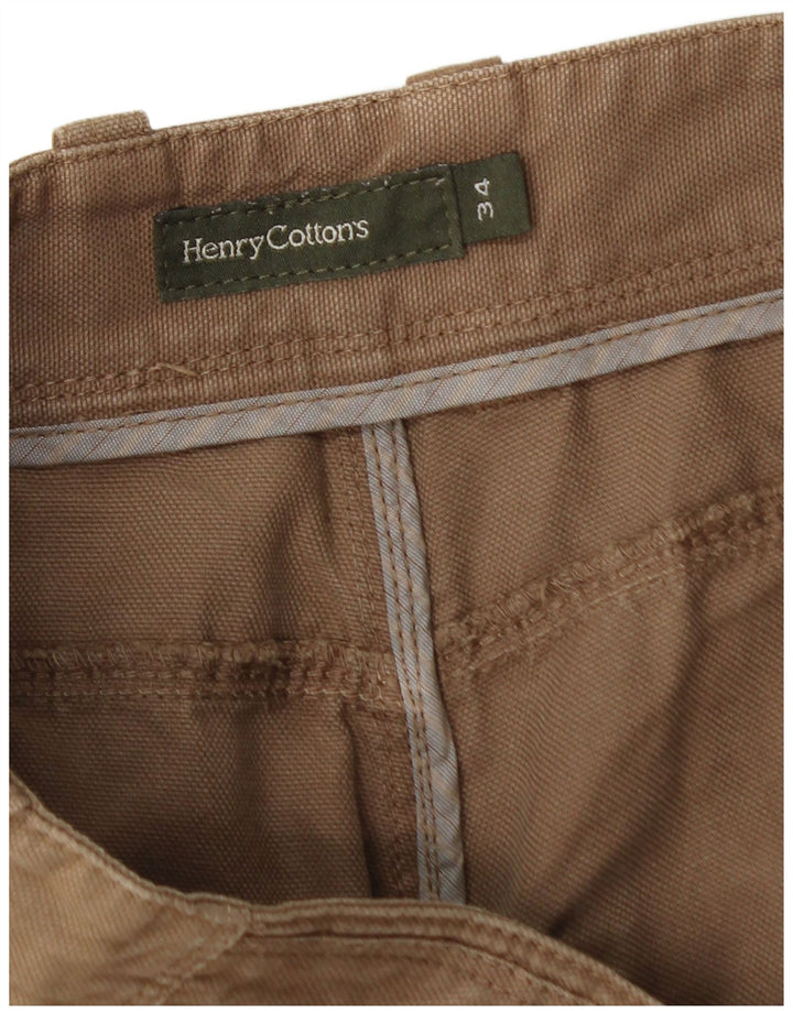 HENRY COTTONS Pantalon décontracté droit pour homme W34 L34 Coton beige