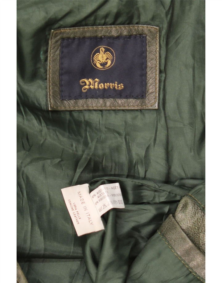 Morris Veste en cuir à capuche pour homme IT 52 XL Cuir vert