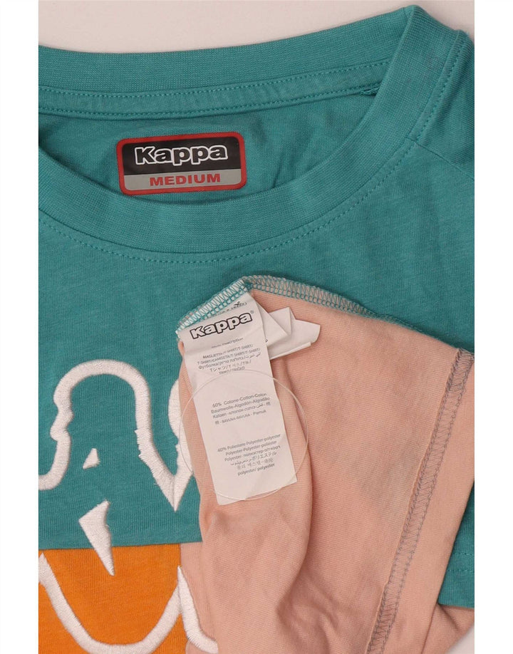 Kappa T-shirt graphique pour femme UK 14 Medium Multicolore Colourblock