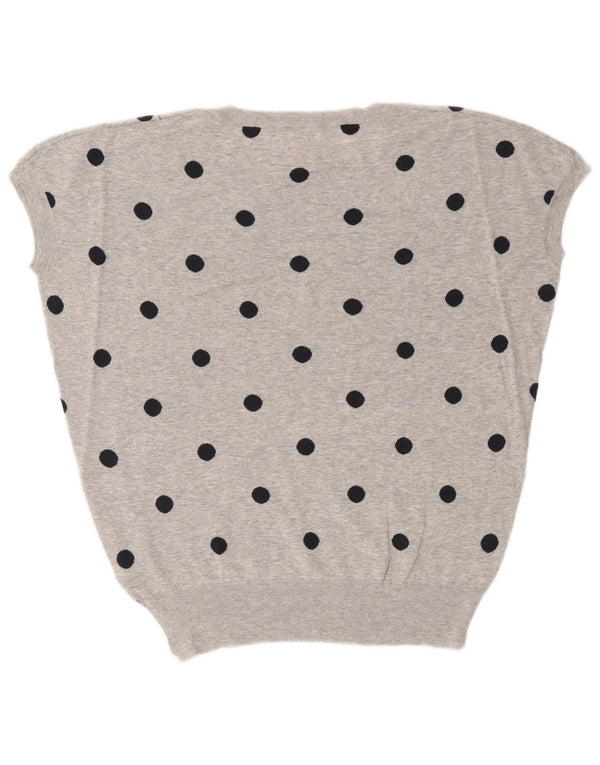 Sun68 Pull à manches courtes et col rond pour femme UK 10 Petit Gris