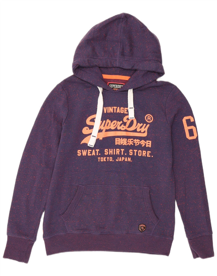 SUPERDRY Pull à capuche graphique pour homme en polyester moucheté violet moyen