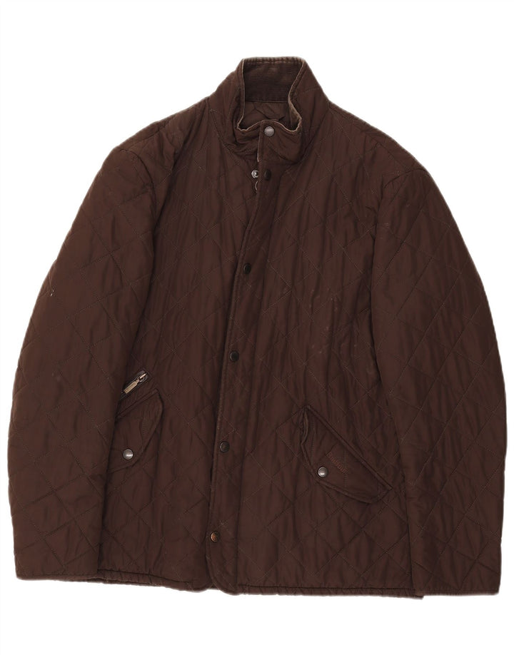 BARBOUR Veste matelassée pour homme UK 40 Large Marron Polyester