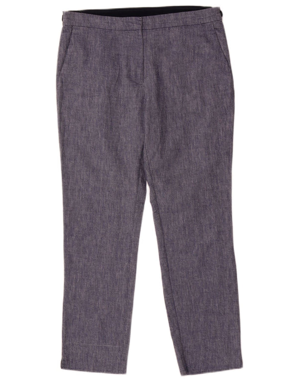 Zara Pantalon Chino Slim Fit Femme Large W32 L27 Bleu Marine Coton